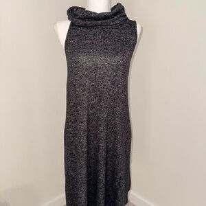Express Gray Sheath Midi Dress with Cowl Neck